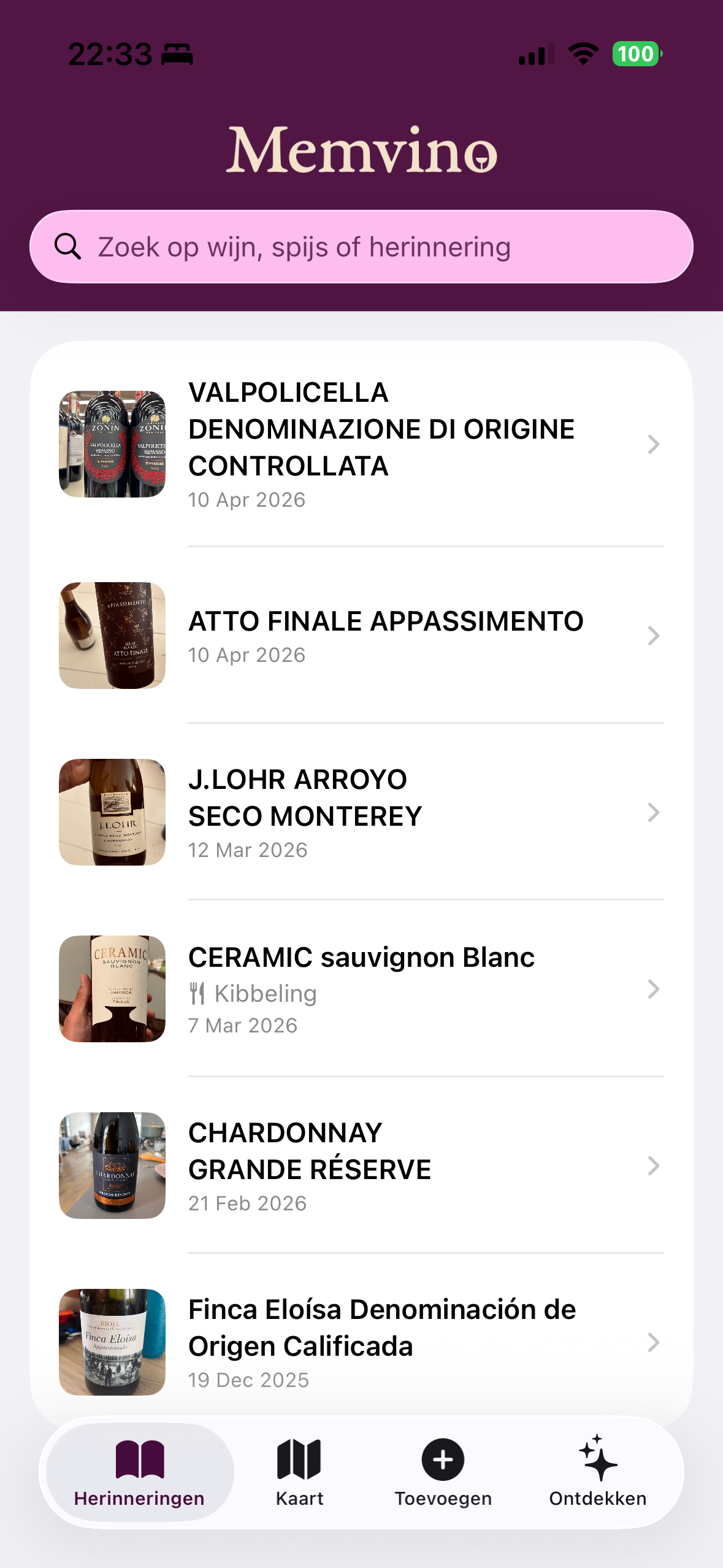 Memvino — Herinneringen